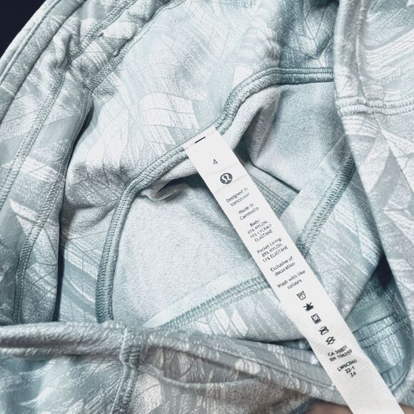 ~ NEW! Sz 4 Lululemon Swift Speed High-Rise Crop, 21" Light Gray Green Blue Lulu - Picture 8 of 16